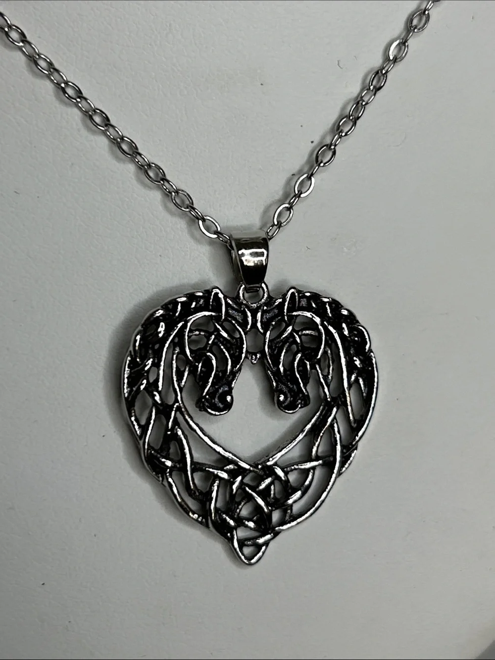 Celtic Horse Heart Pendant and Earrings Set